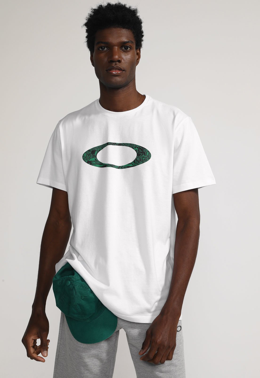 Camiseta Oakley Logo Graphic Masculina Branco Branco