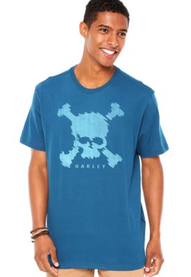 Camiseta Oakley Premium Skull Azul - Compre Agora