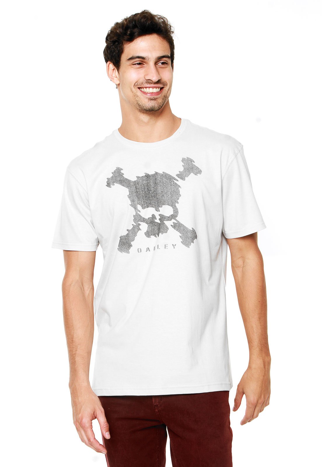 Camiseta Oakley Premium Skull Branca - Compre Agora