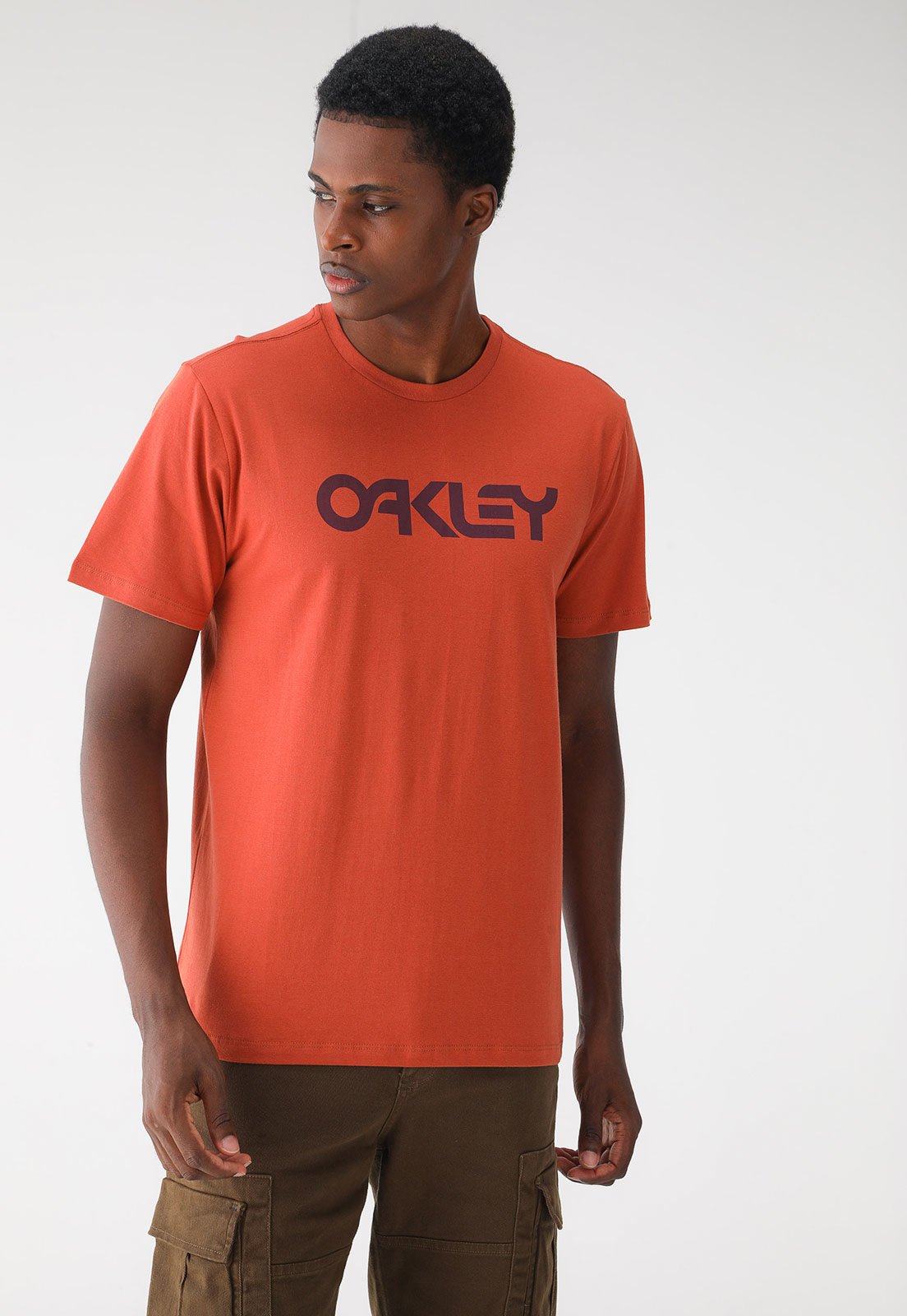 Camiseta Oakley Reta Logo Laranja