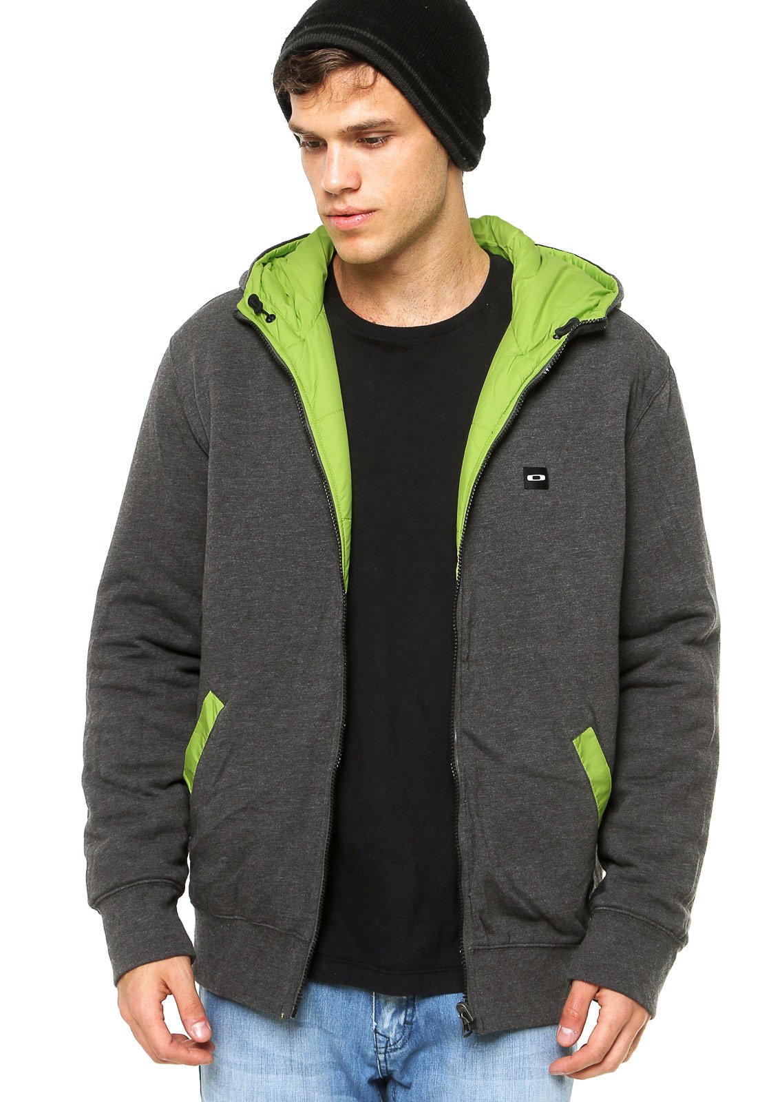 Jaqueta Oakley Dupla Face Dynamic Fleece Verde/Cinza - Compre Agora