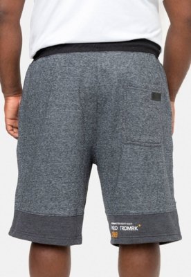 Bermuda Onbongo Moletom Plus Size Preta Mescla