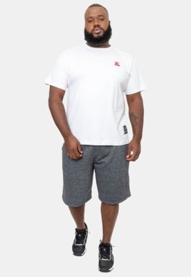 Bermuda Onbongo Moletom Plus Size Preta Mescla