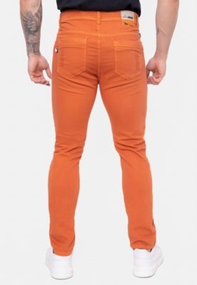 Calça Jeans Onbongo Color Slim Laranja