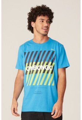 Camiseta Onbongo Estampada Azul Turquesa