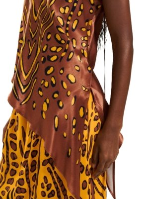 Blusa Open Assimétrica Animal Print