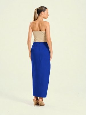 Saia Open Midi Linho com Argola
