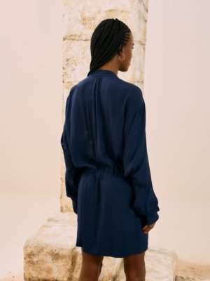 Vestido Open Bordado Azul