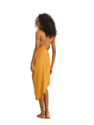 Vestido Open Marrom Assimetrico