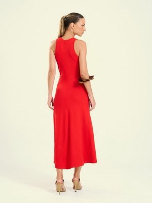 Vestido Open Vermelho Basic Comfort