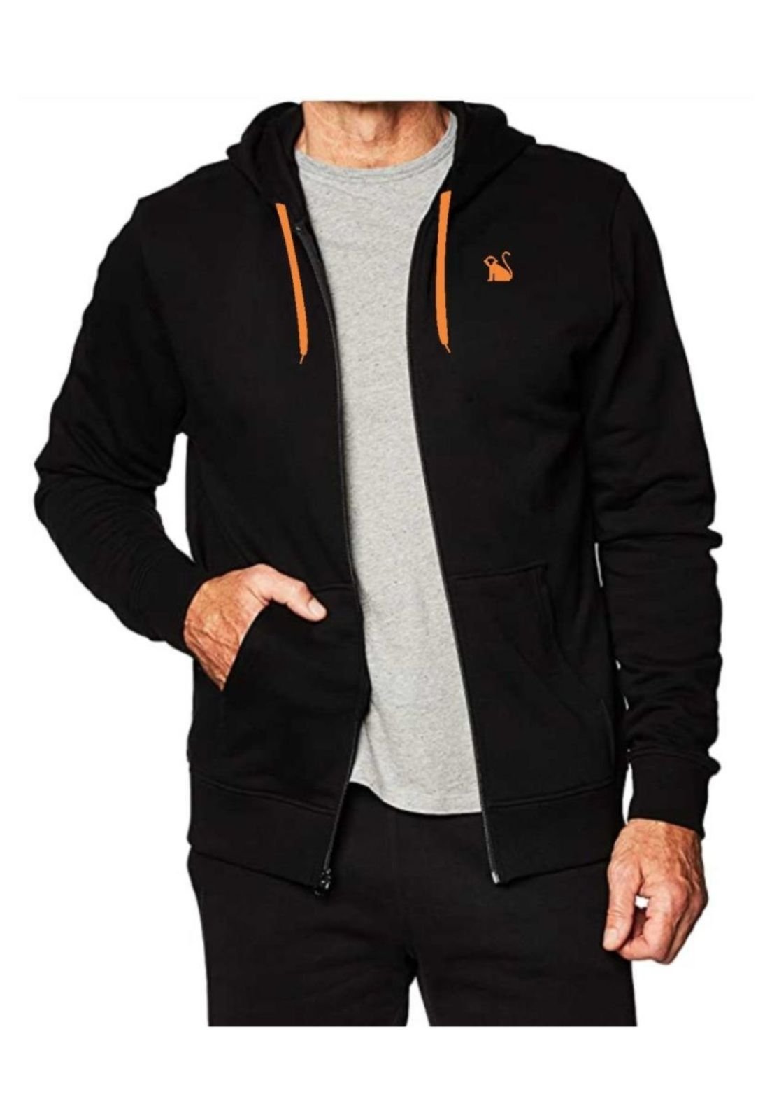 nike men's black full zip moletom com capuz