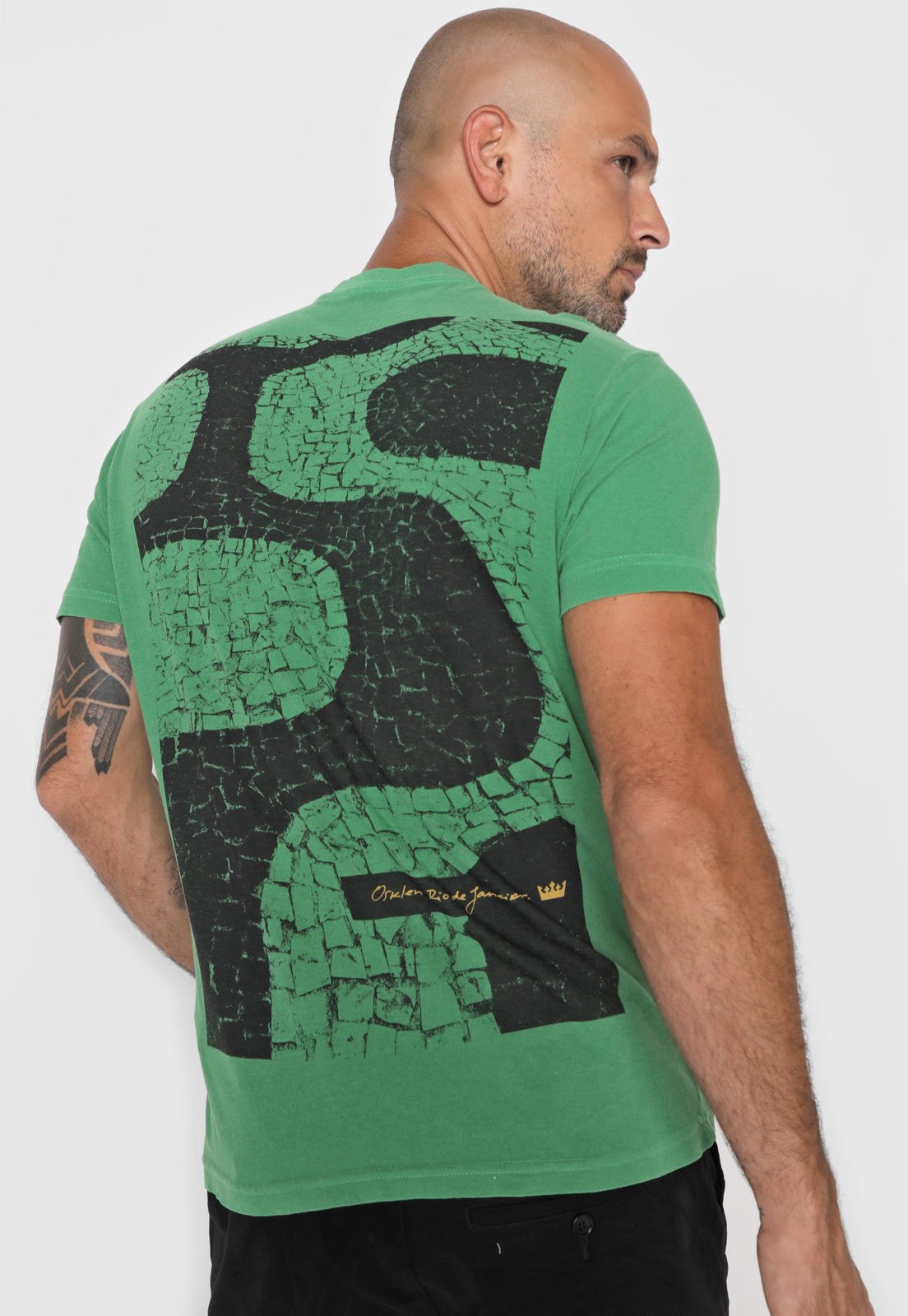 Dancer Mustache exciting Camiseta Osklen Calçadão Verde - Compre Agora | Kanui Brasil