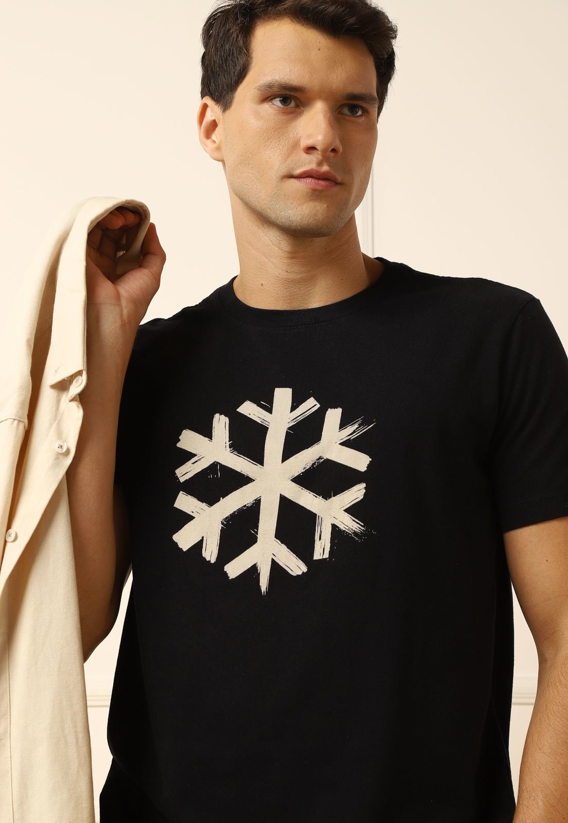 T-shirt Vintage Snow Sketch 02 - Preto