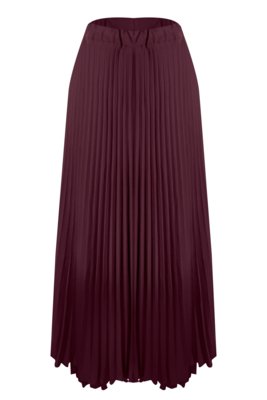Saia Outlet Dri Longa Chiffon Plissada Sanfonada Cós Alto Forrada Vinho Menor preço em Saia Outlet Dri Longa Chiffon Plissada Sanfonada Cós Alto Forrada Vinho