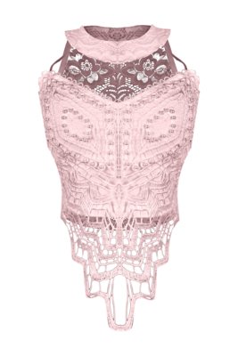 Top OutletDri Cropped Renda Guippir V Tule Pérolas Frontal Rosa Menor preço em Top OutletDri Cropped Renda Guippir V Tule Pérolas Frontal Rosa