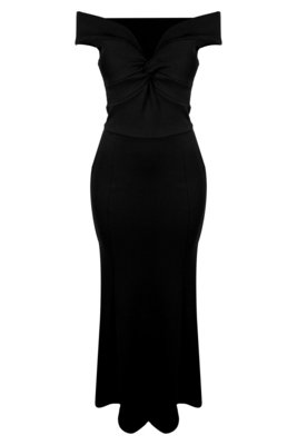 Vestido Outlet Dri Longo Sereia Ombro A Ombro Cigana Trançado Frontal Preto Menor preço em Vestido Outlet Dri Longo Sereia Ombro A Ombro Cigana Trançado Frontal Preto