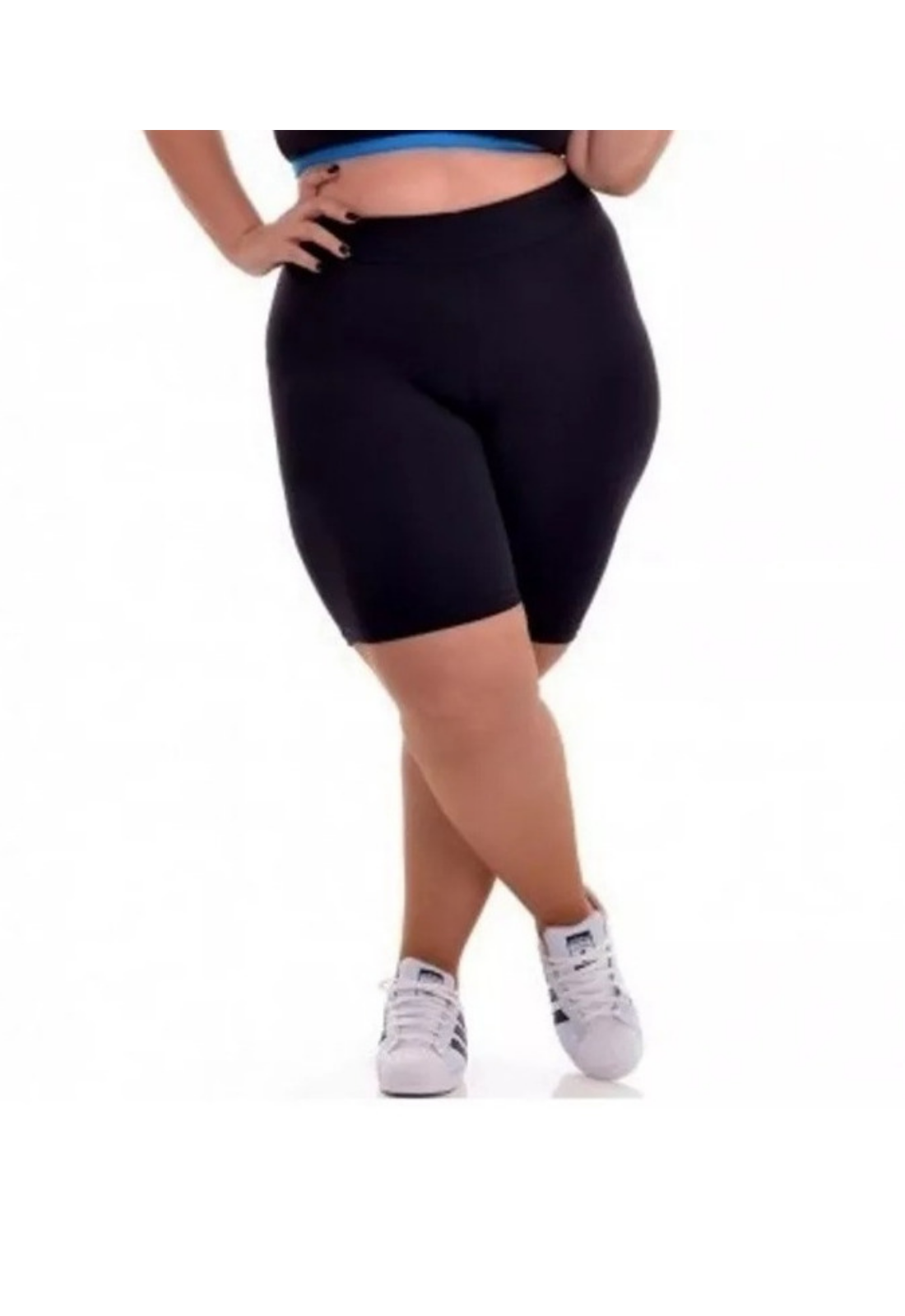 bermuda preta feminina plus size