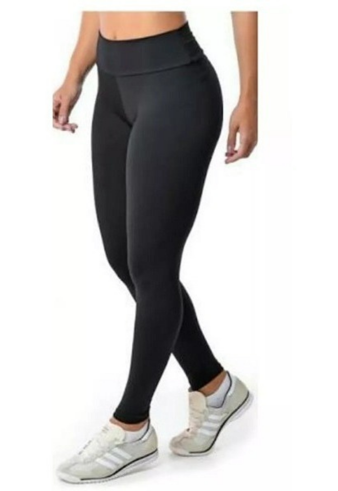 Legging Preta Cintura Alta Com Elástico Em Suplex Poliéster. - Compre ...