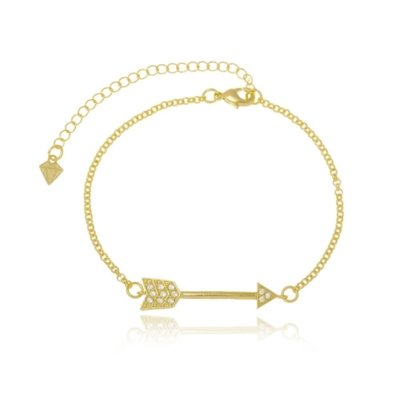 Menor preço em Pulseira P.R.A. Folheados Flecha Dourado