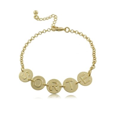 Pulseira P.R.A. Folheados Sorte Dourado Menor preço em Pulseira P.R.A. Folheados Sorte Dourado