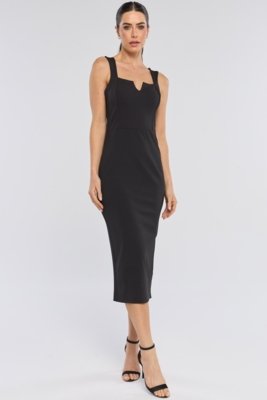 Vestido Midi PKS Ponto Roma Preto