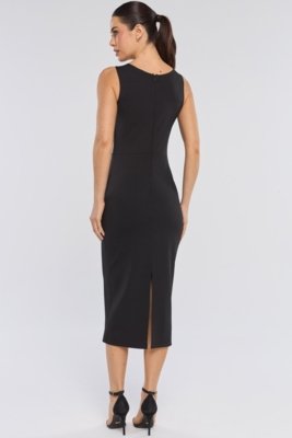 Vestido Midi PKS Ponto Roma Preto