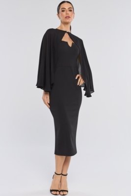 Vestido Midi PKS Ponto Roma Preto