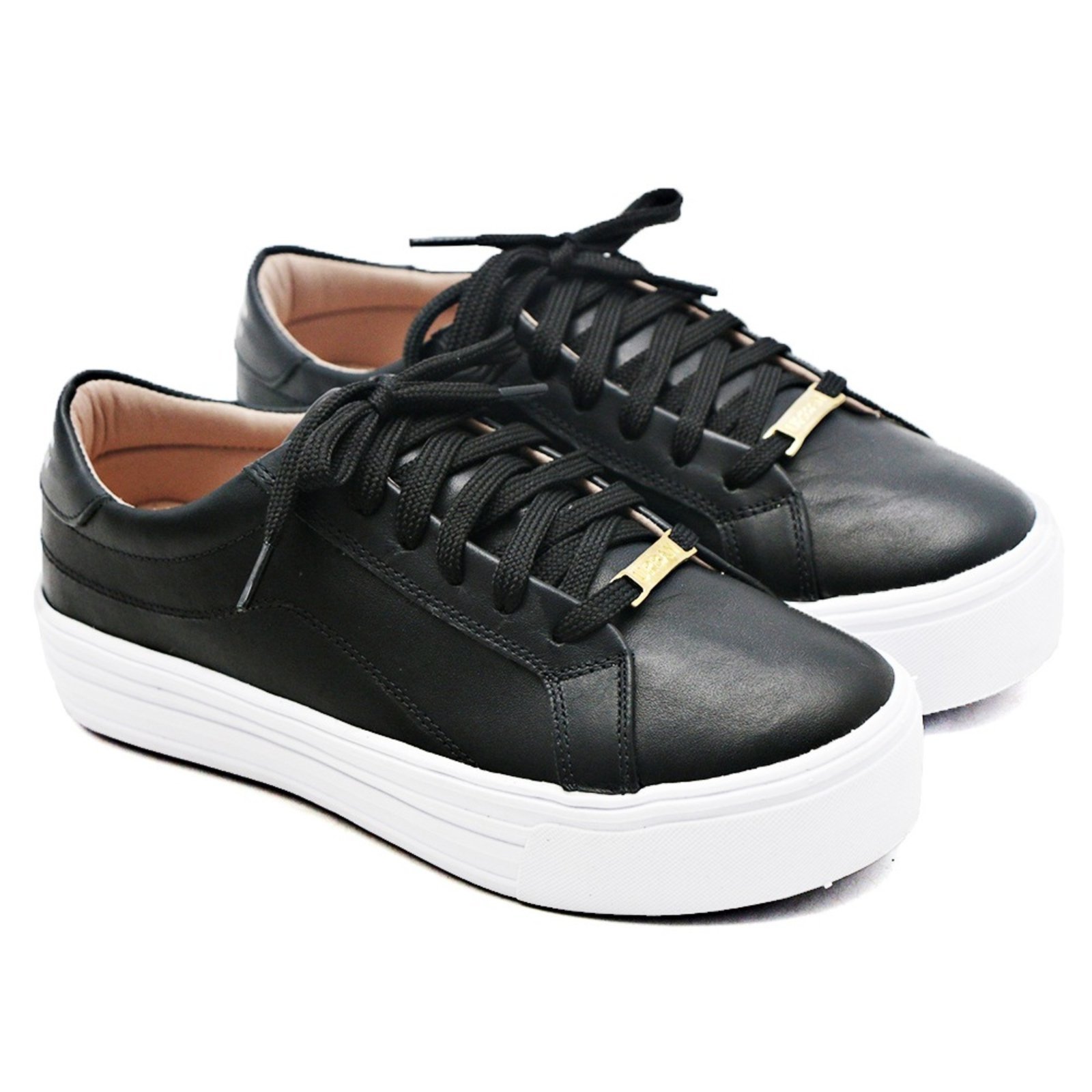 Tenis couro best sale feminino preto