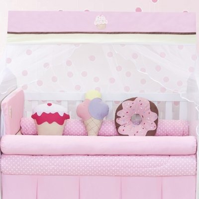 Kit Berço Padroeira Baby Cupcake Rosa Menor preço em Kit Berço Padroeira Baby Cupcake Rosa