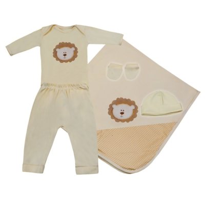 Saída Maternidade Padroeira Baby Leãozinho Bege Menor preço em Saída Maternidade Padroeira Baby Leãozinho Bege