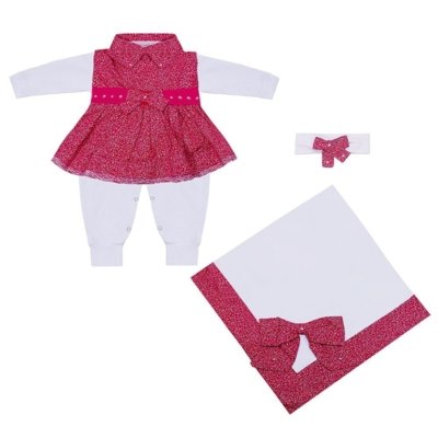 Saída Maternidade Padroeira Baby Nina Rosa Menor preço em Saída Maternidade Padroeira Baby Nina Rosa