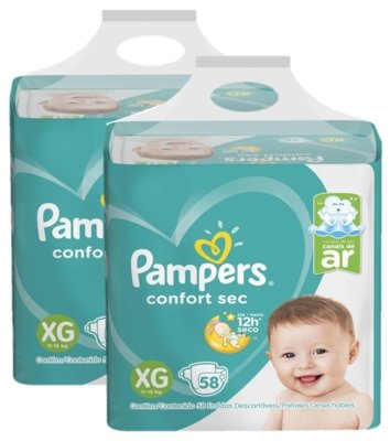 Kit Fralda Pampers Confort Sec Nova Super Tamanho XG 116 Unidades é boa?