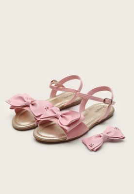 Sandália Infantil Pampili Aurora Com Laço Rosa Menor preço em Sandália Infantil Pampili Aurora Com Laço Rosa