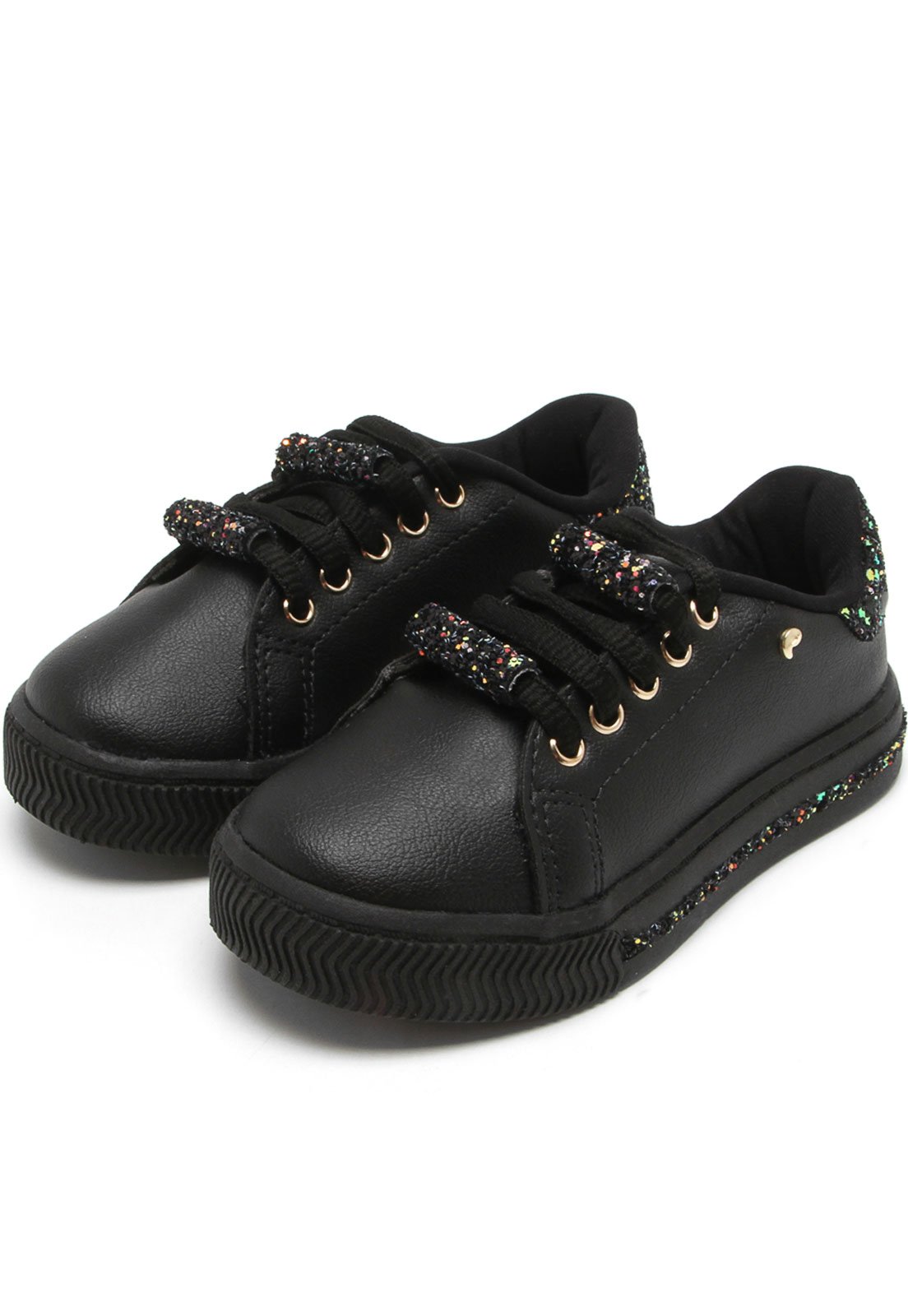 Casual Tênis DAFITI SHOES Glitter Preto - Compre Agora