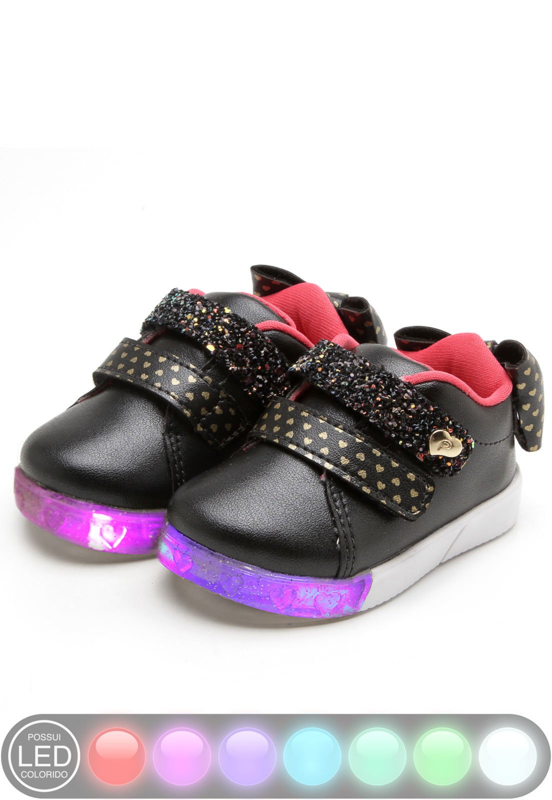 tenis led pampili preto