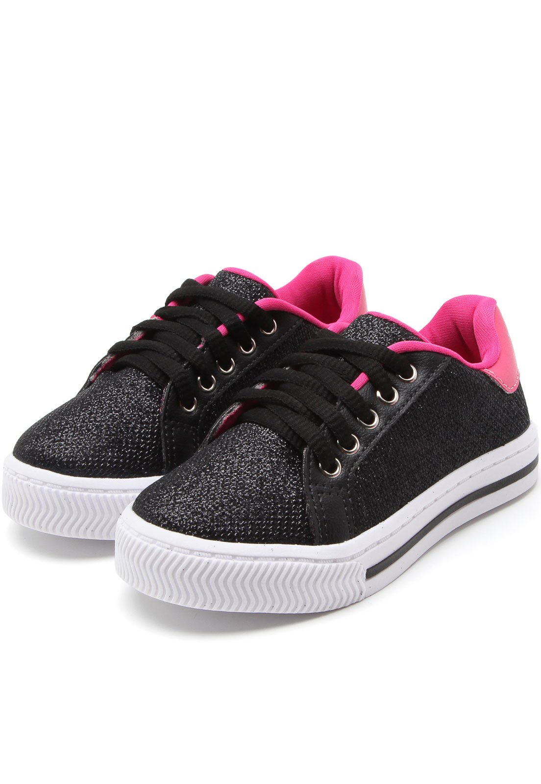 Casual Tênis DAFITI SHOES Glitter Preto - Compre Agora