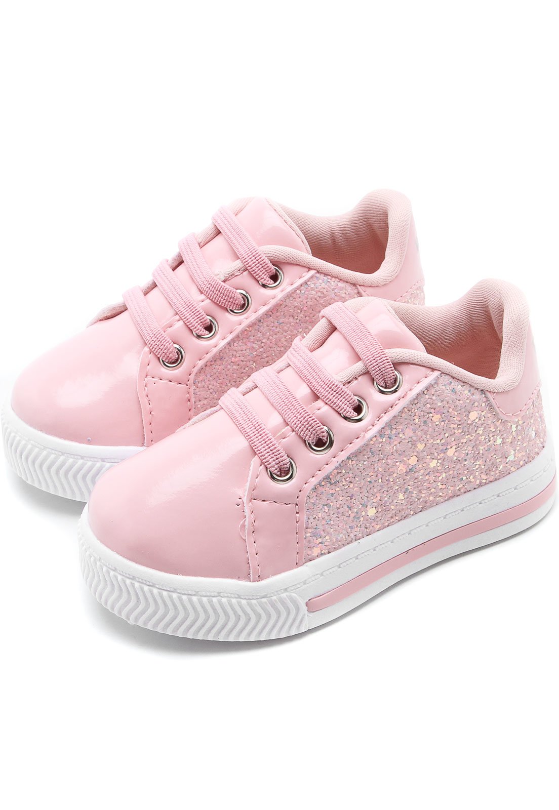tênis rosa com glitter