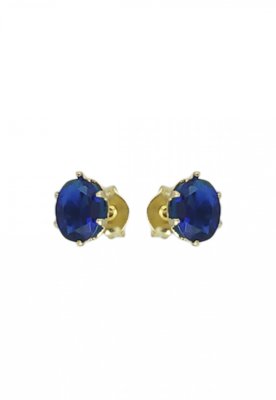 Brinco Papillô Joias Zircônia Azul Oval, Em Ouro 18K Menor preço em Brinco Papillô Joias Zircônia Azul Oval, Em Ouro 18K