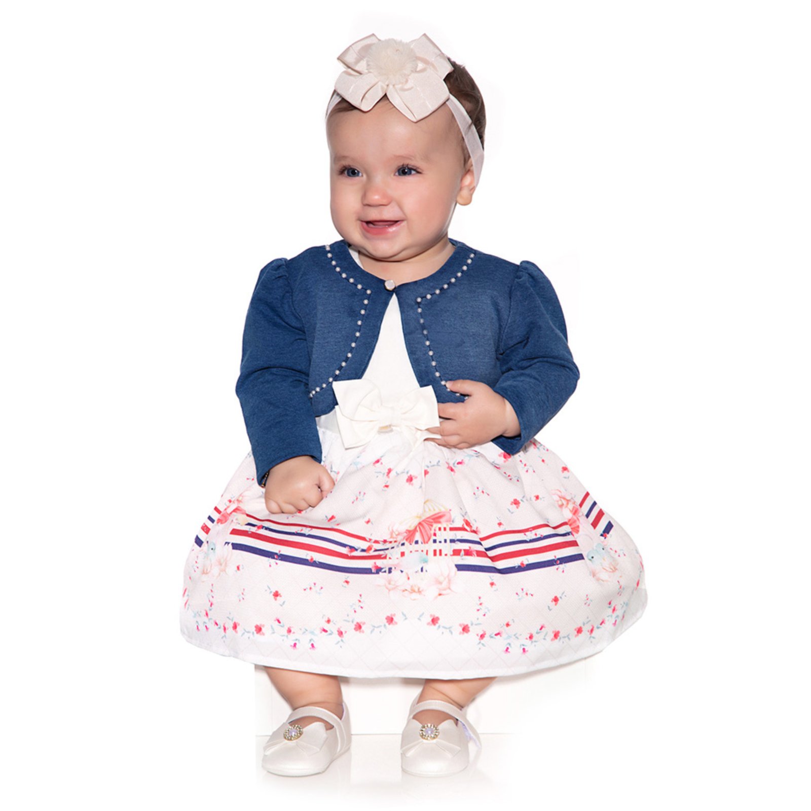 vestido de crepe infantil