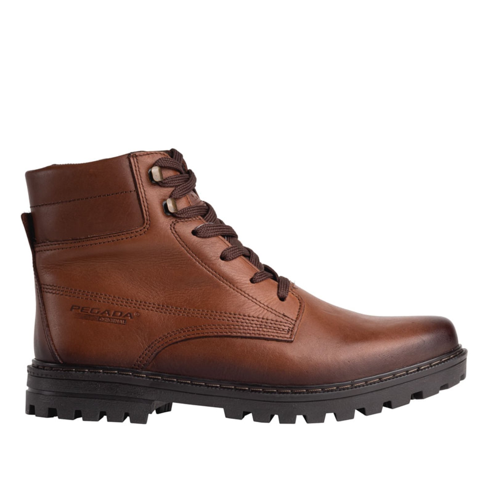 Bota masculina best sale pegada couro