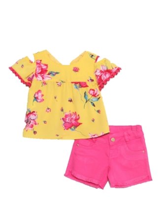 Conjunto Infantil Feminino 6053 Pequena Mania Amarelo Menor preço em Conjunto Infantil Feminino 6053 Pequena Mania Amarelo