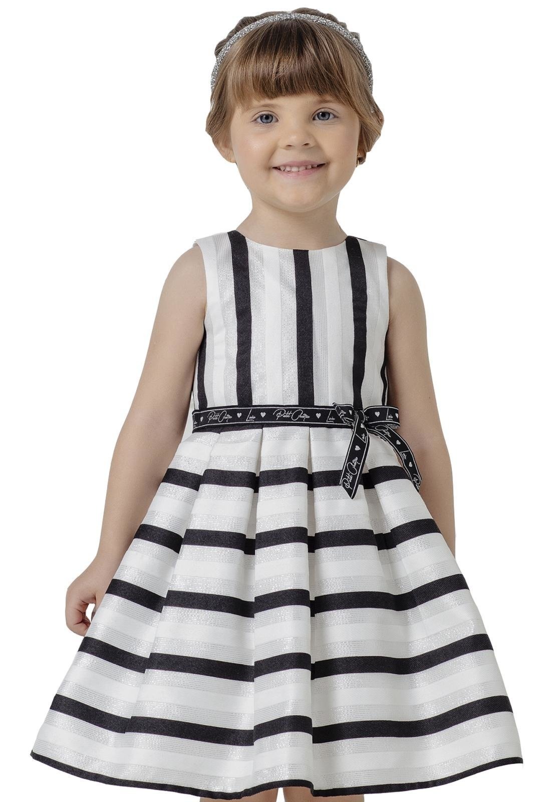 vestido petit cherie listrado