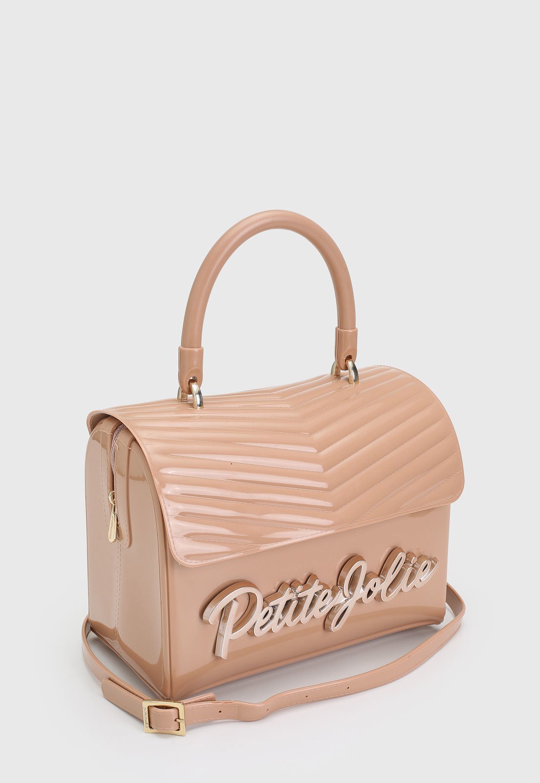 Bolsa Petite Jolie Lettering Nude Compre Agora Dafiti Brasil