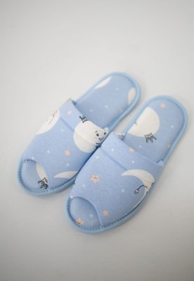 Pantufa Feminina Algodão - Lua Azul