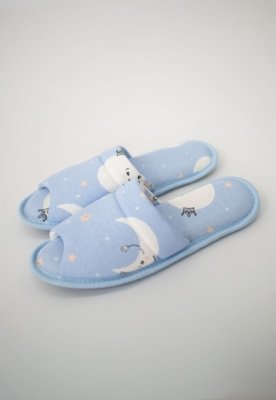 Pantufa Feminina Algodão - Lua Azul