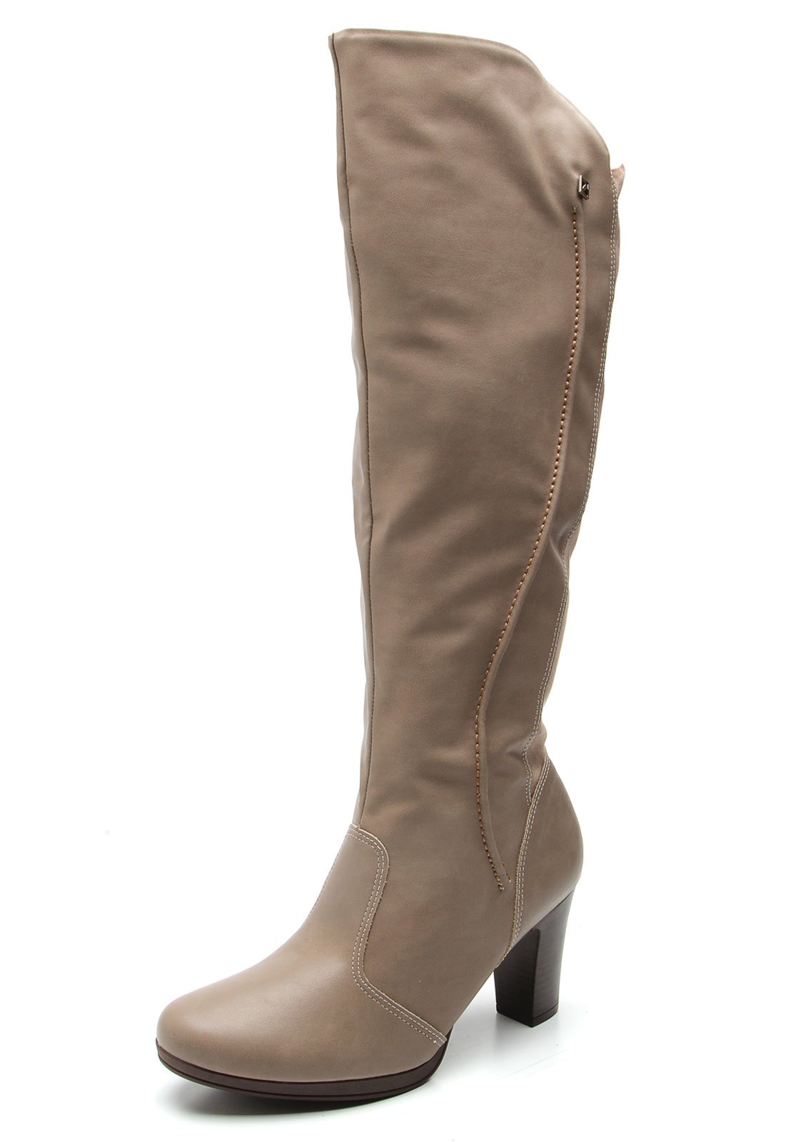 bota cano longo bege