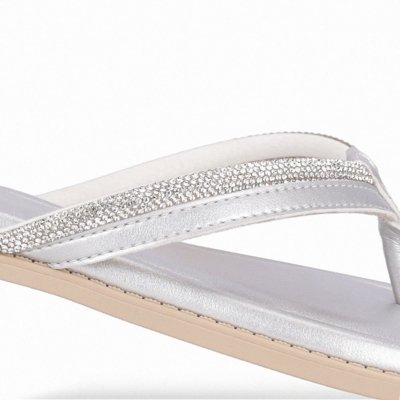 Chinelo Rasteirinha Gabi Prata com Cristal