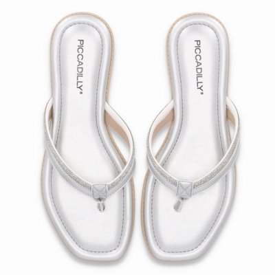 Chinelo Rasteirinha Gabi Prata com Cristal