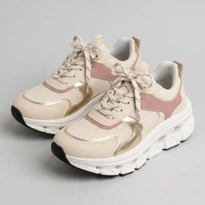 PICCADILLY MAXI TECH - Tênis Off White com Rosa