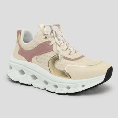 PICCADILLY MAXI TECH - Tênis Off White com Rosa
